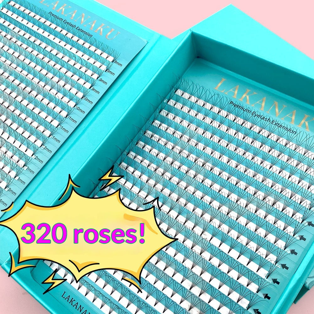Base glue, short stems 16 rows False eyelashes Cabbage tail ends