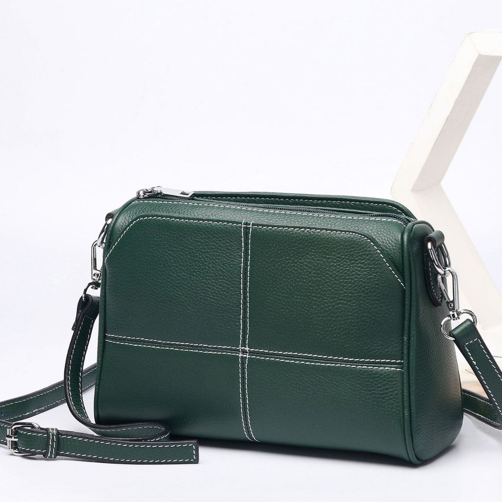 Sac à épaule et à croix en cuir pleine fleur pour femmes