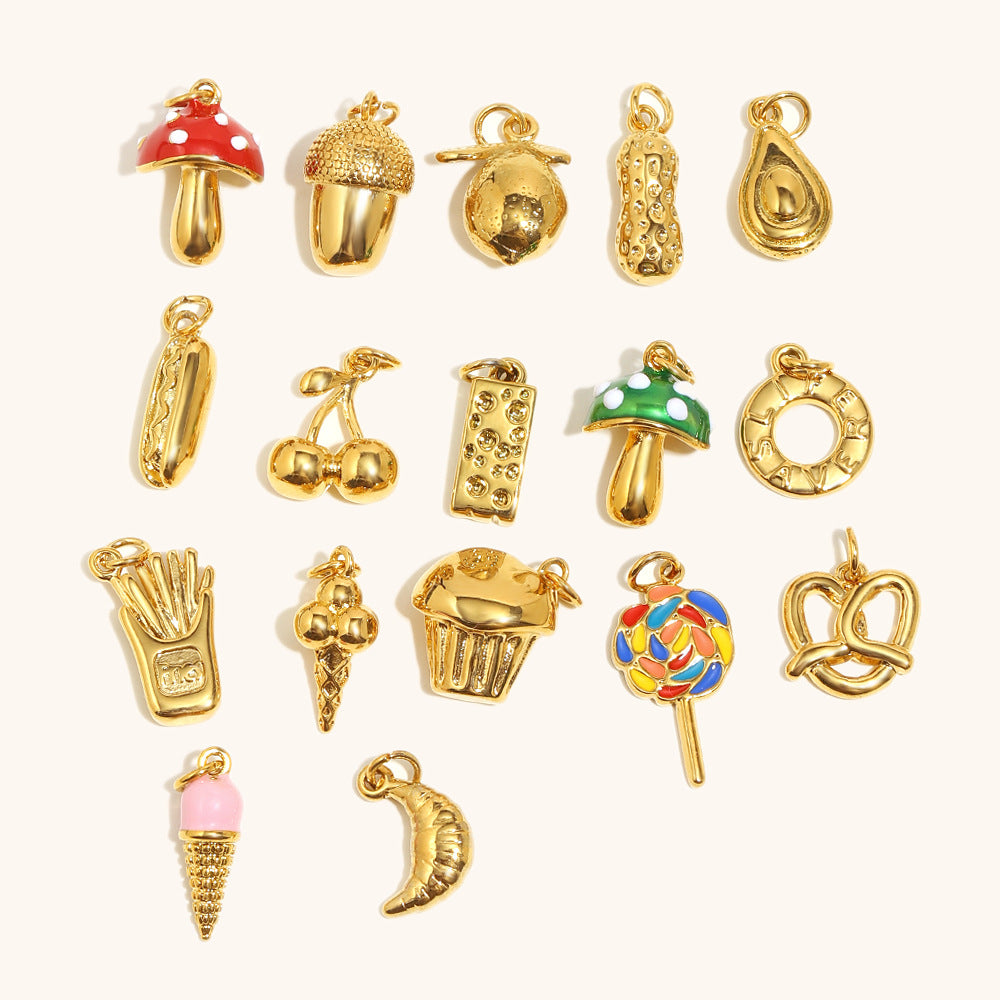Croissant Donut Ice Cream Pendentif acier inoxydable