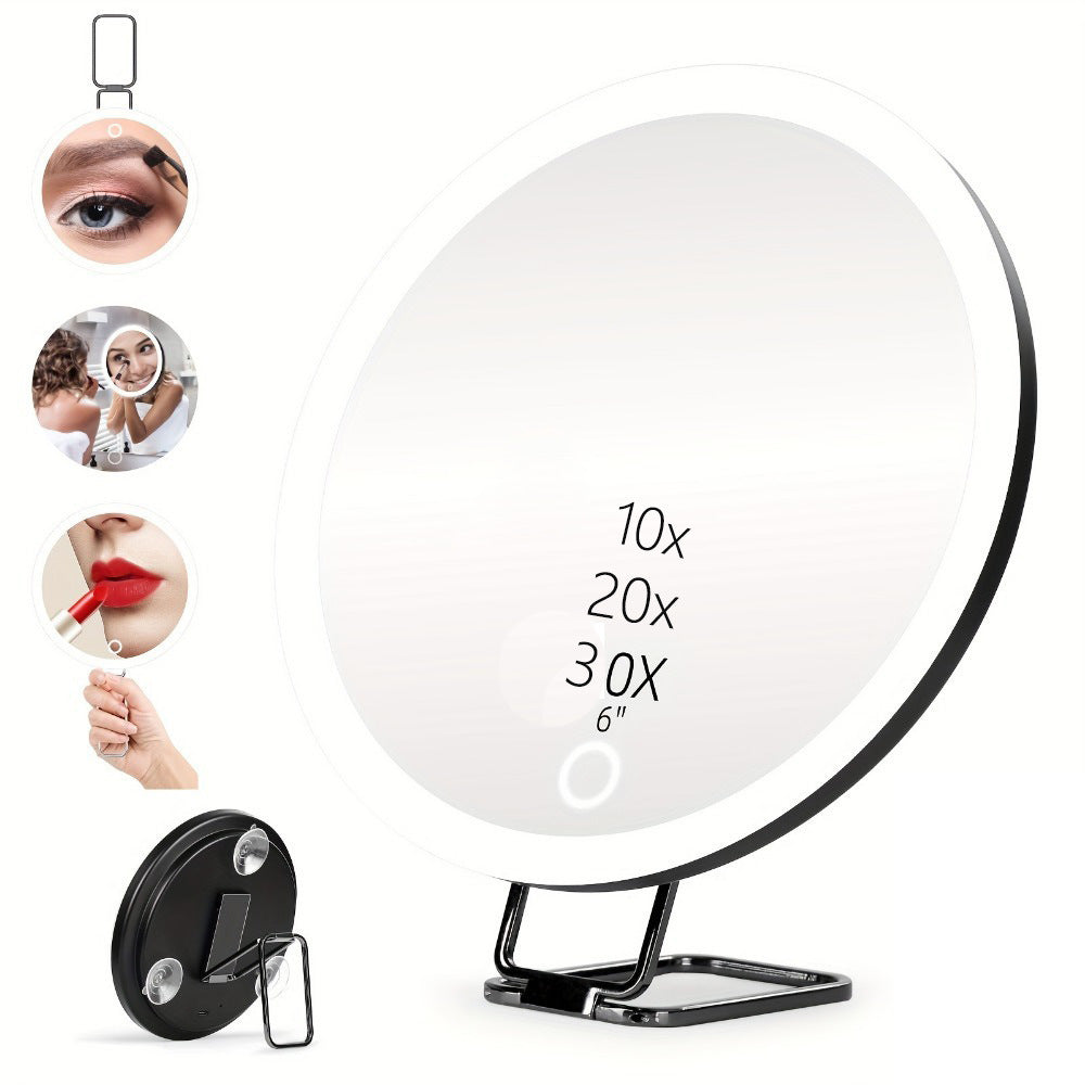 Charger la lumière de remplissage par led avec le miroir rotatif de maquillage de support de lumière