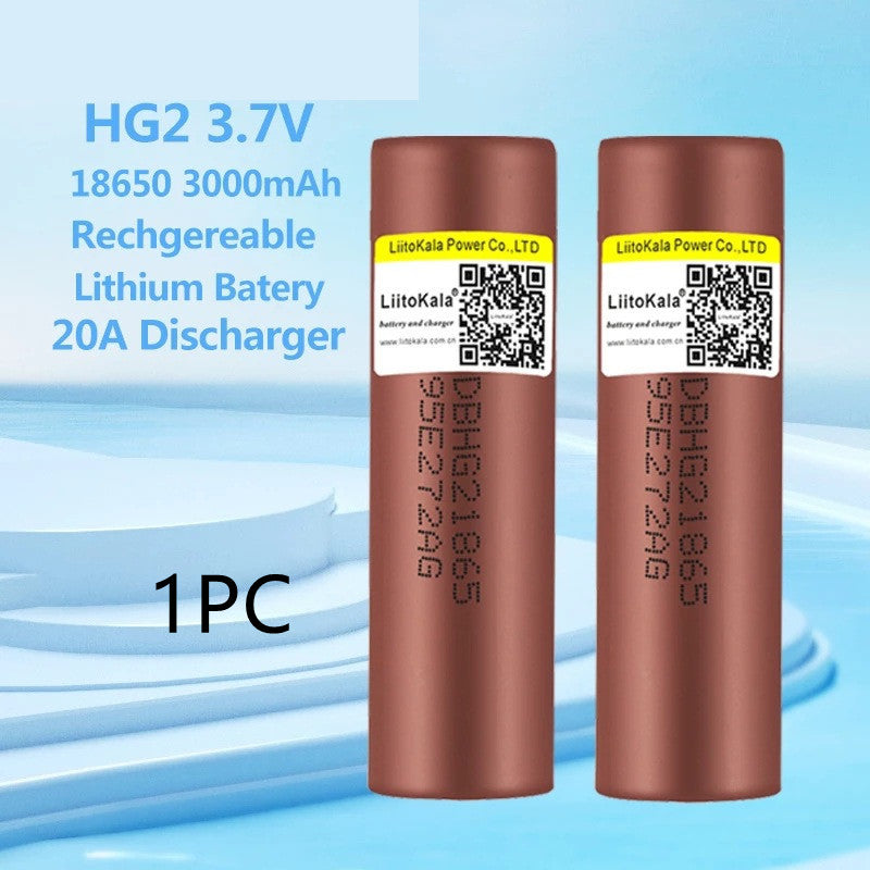 18650 HG2 3000mAh 37V Batterie au lithium Batterie à décharge continue 20A