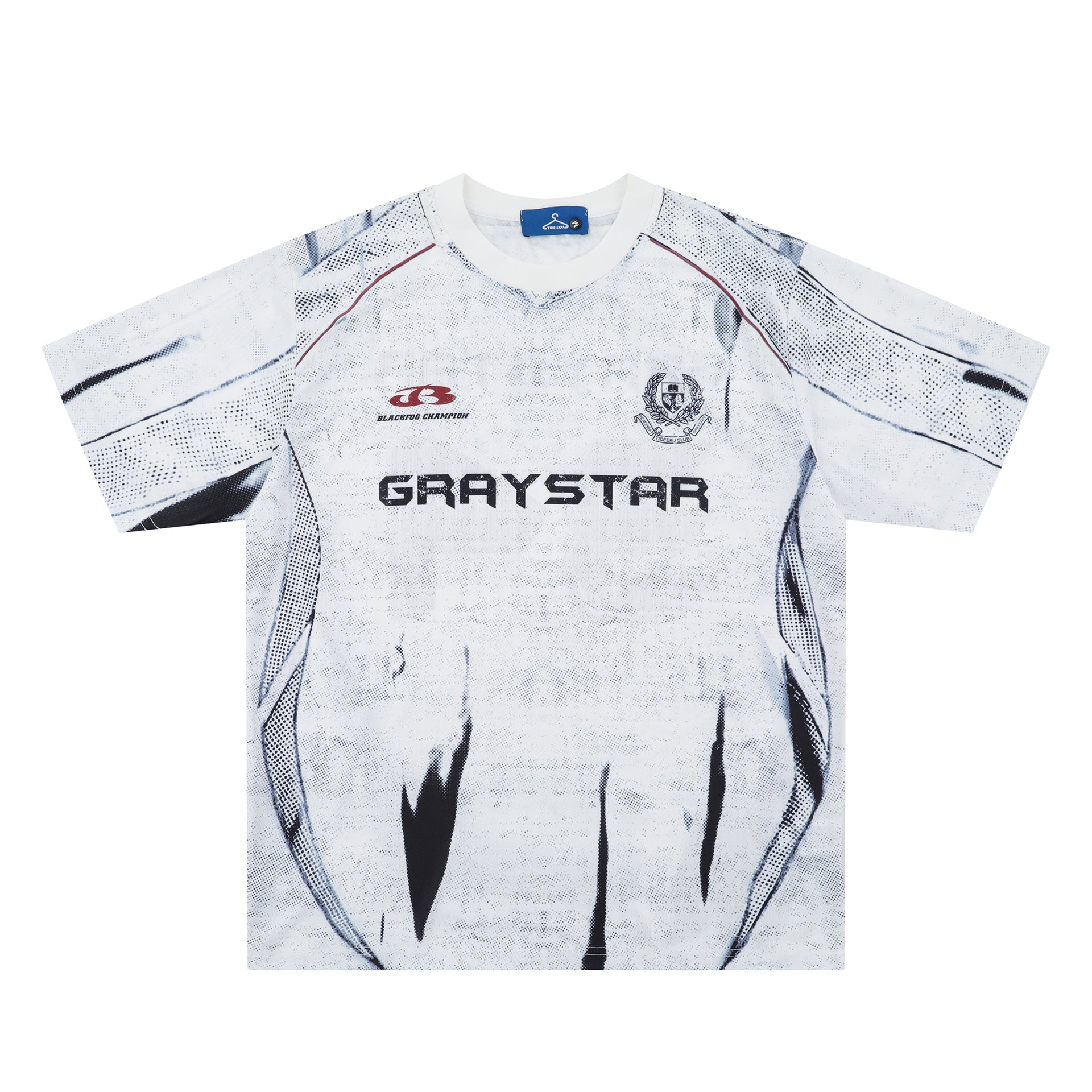 T-shirt imprimé noir et blanc manches courtes col rond