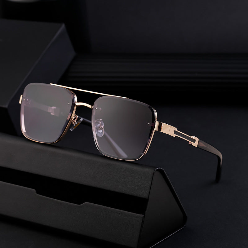 Cadre carré rétro Lunettes de soleil de protection solaire pour hommes haut de gamme