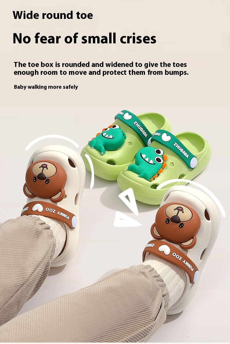 Pantoufles pour enfants Summer Cartoon Baby Soft Bottom Hole Chaussures Garçons et Filles Fermé orteil S