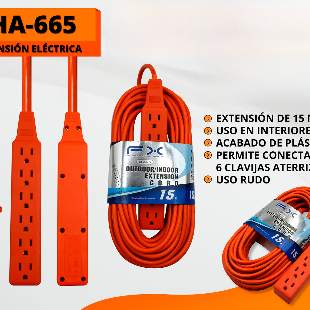Bande de cordon d'extension d'alimentation 15,6m Socket pour usage intérieur/extérieur