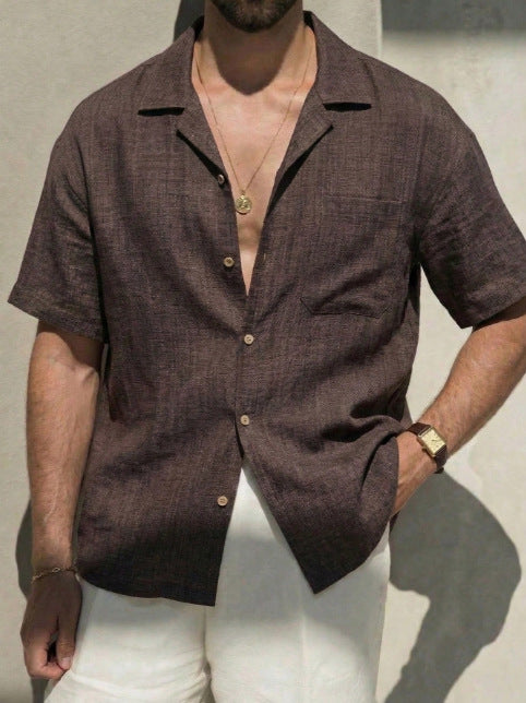 Robe homme chemise d'été style mince