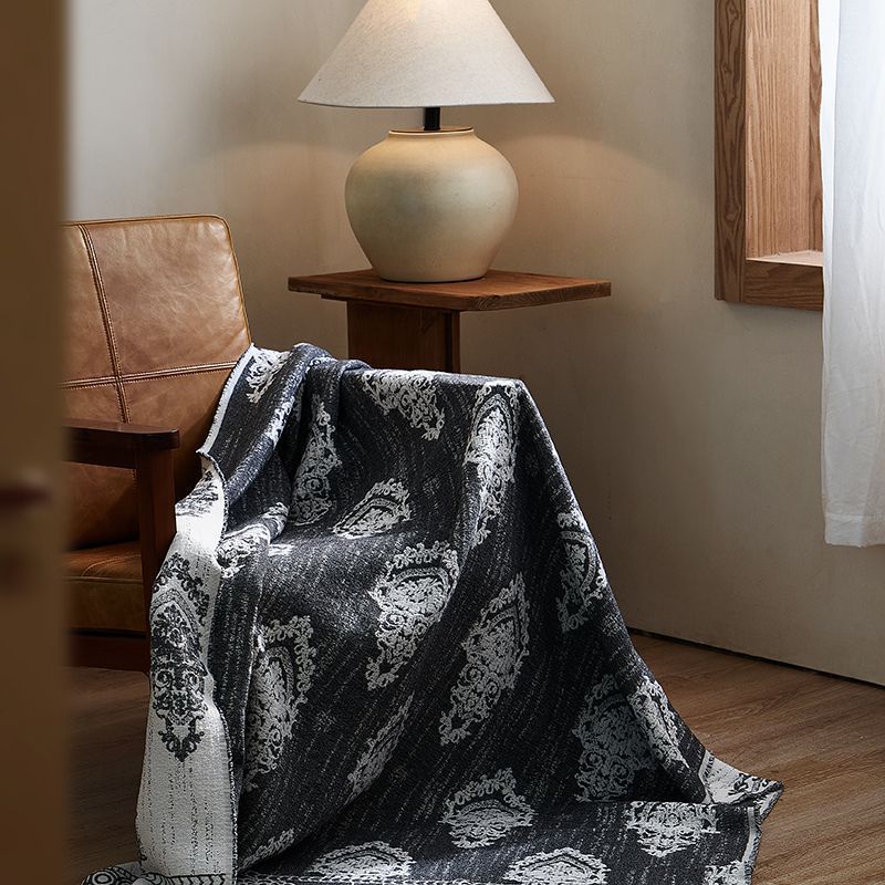 Couverture en coton tissée avec une Texture laine Couverture multifonctionnelle