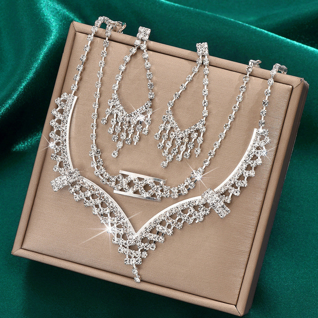 Ensemble de bijoux pour femmes en forme de V CZ 3Pcs