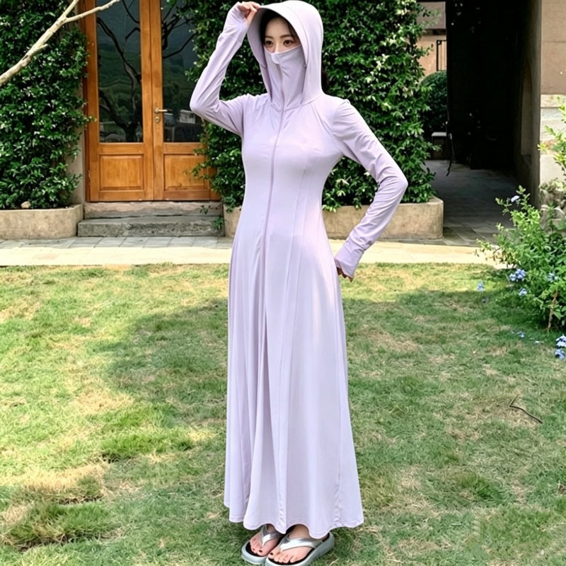 Femmes courtes Vêtements protecteurs du soleil Été Couverture intégrale de style long