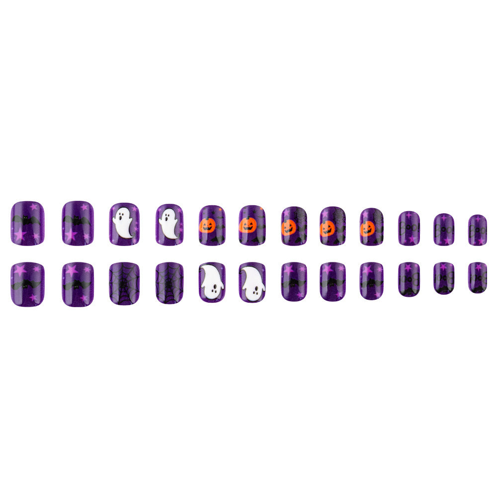 Faux ongles Halloween Ghost Spiderweb amovible