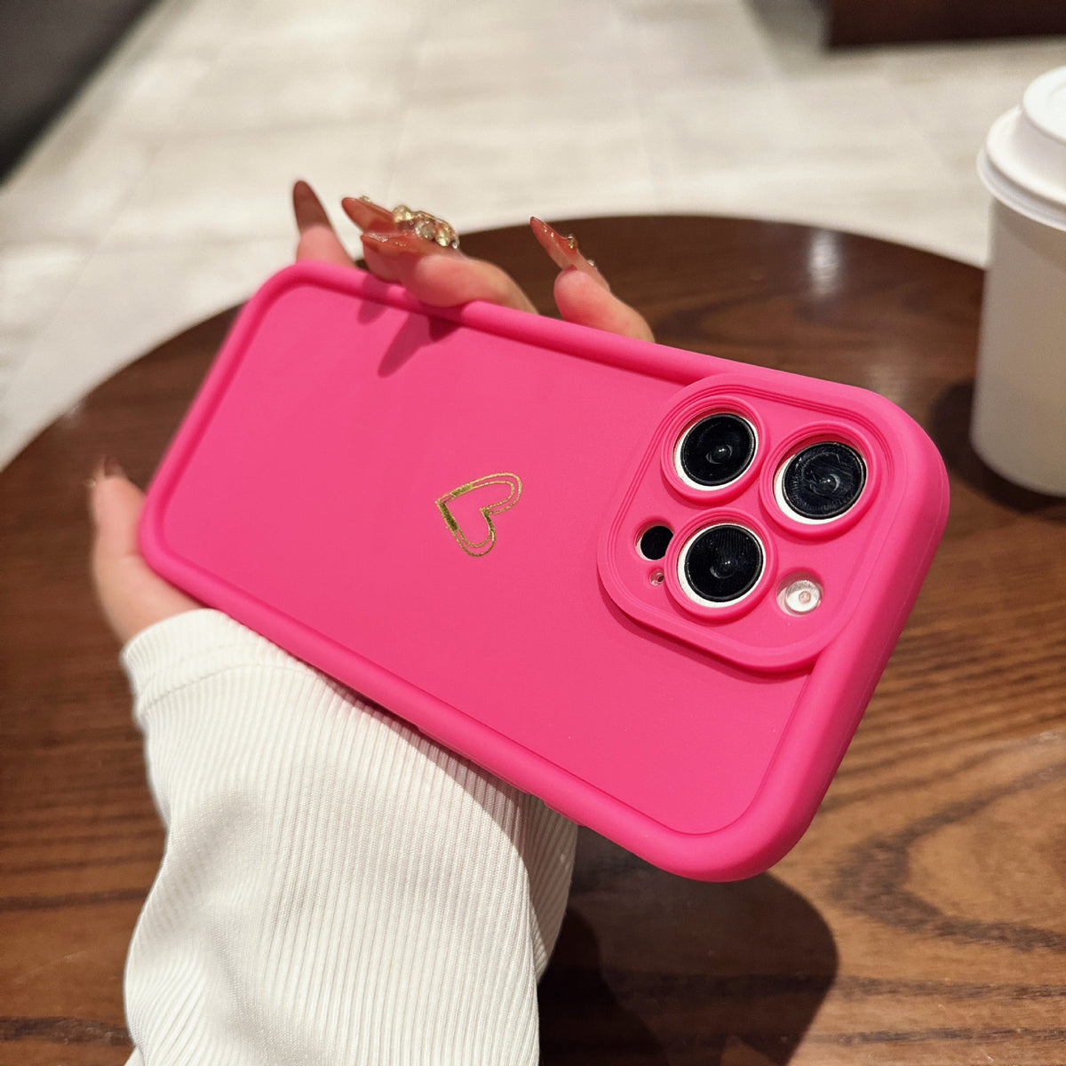 Étui de protection pour l'amour simple avec couverture téléphonique en acier givré de sable