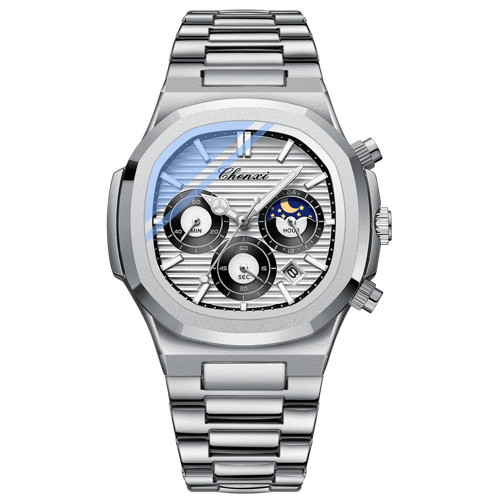 Multifonctionnel True Three Yeux montre homme à six broches