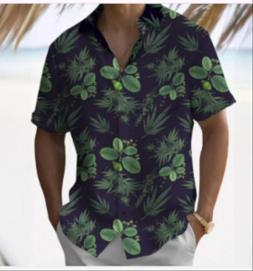 Chemise d'impression numérique hawaïenne de mode pour hommes