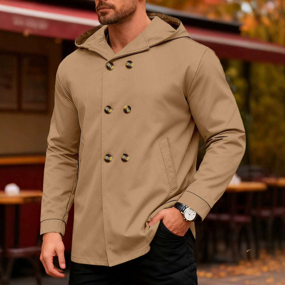 Manteau de trench à capuchon pour le commerce extérieur