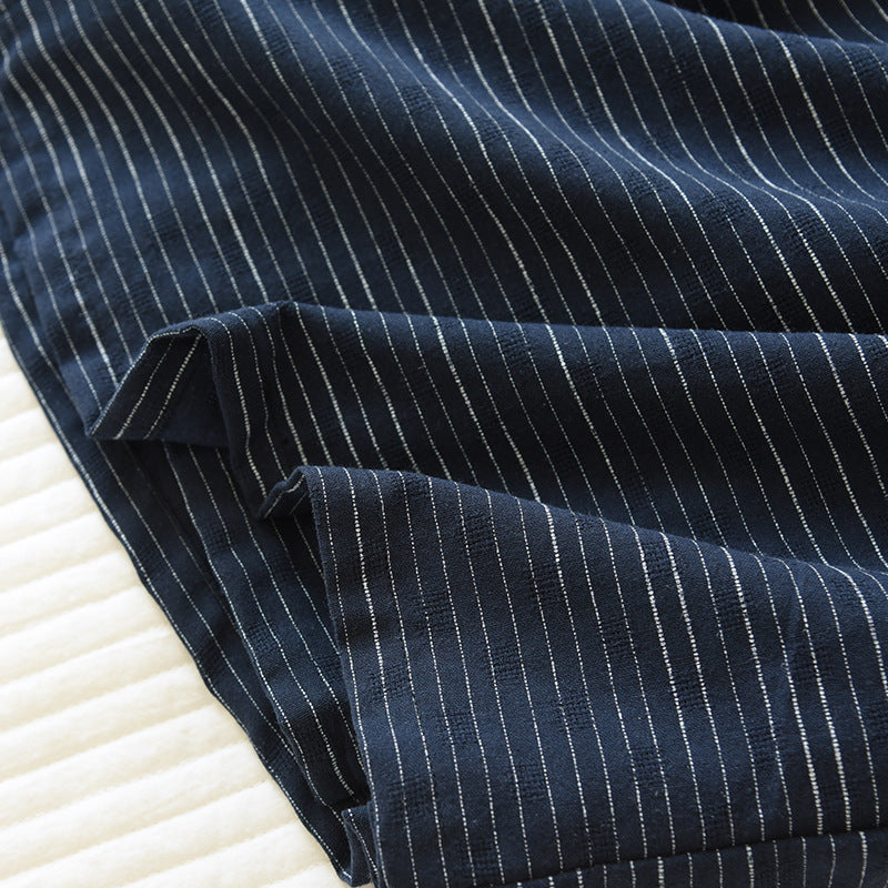 Été Jacquard Gauze coton Kimono mince maison peignoir simple
