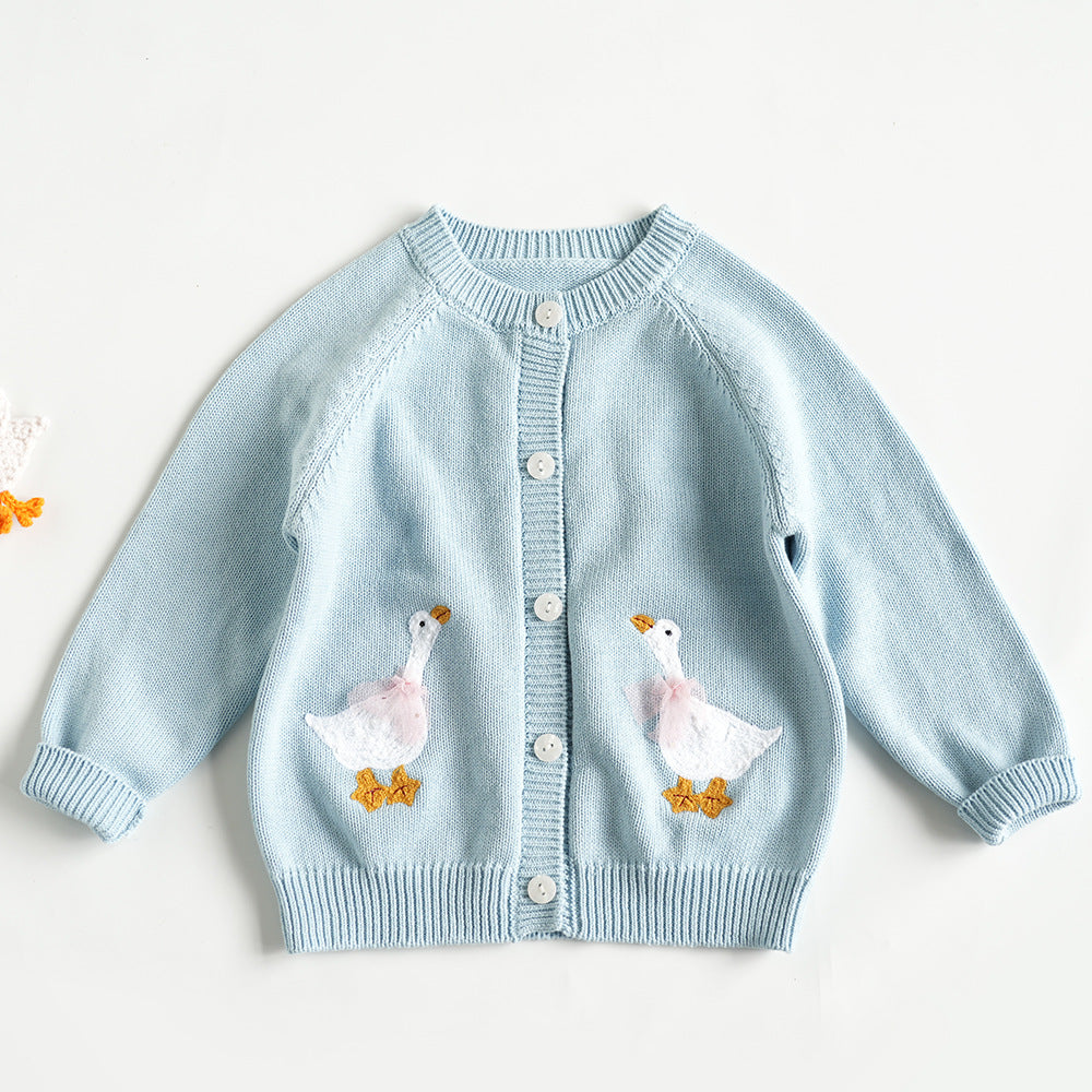 Chandail occasionnel des filles Brodé tricot haut