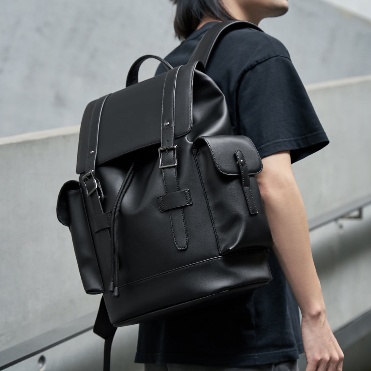 Sac à dos en cuir pour hommes Sac à dos pour entreprise de grande capacité