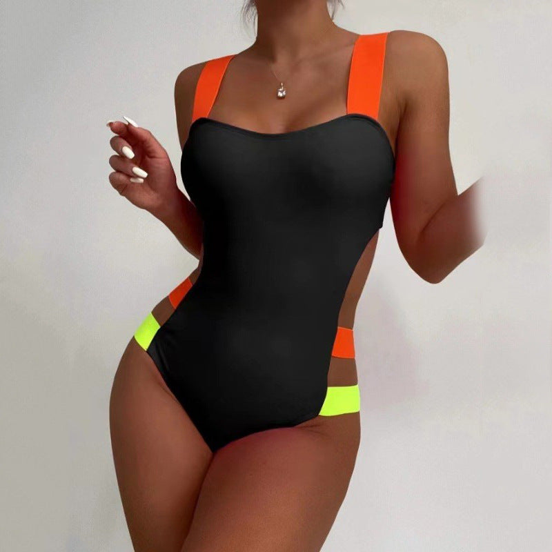 Bikini éclaboussé d'une seule pièce sans fond
