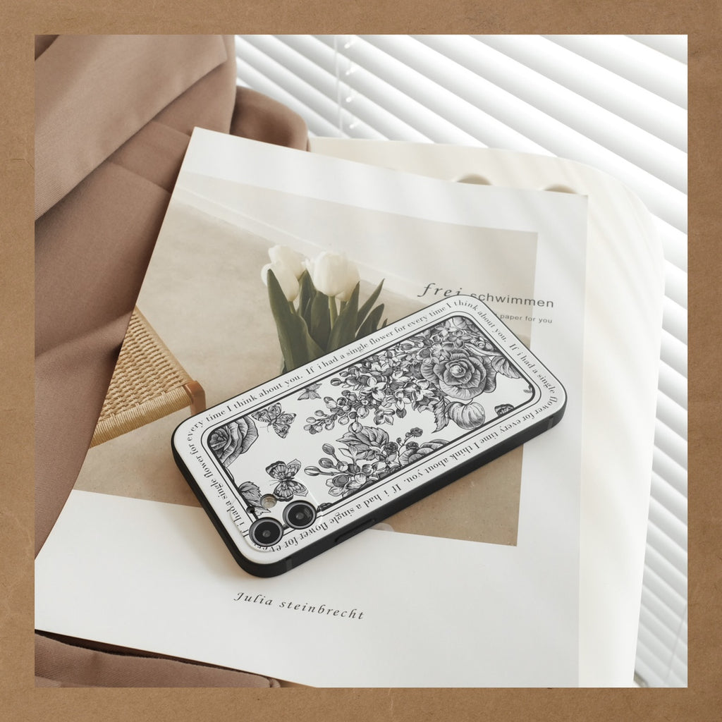 French Retro Flower Lens Couverture de protection anti-goutte en silicone tout compris