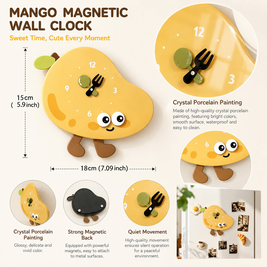 Mango Mignon Magnetic Fridge Horloge murale