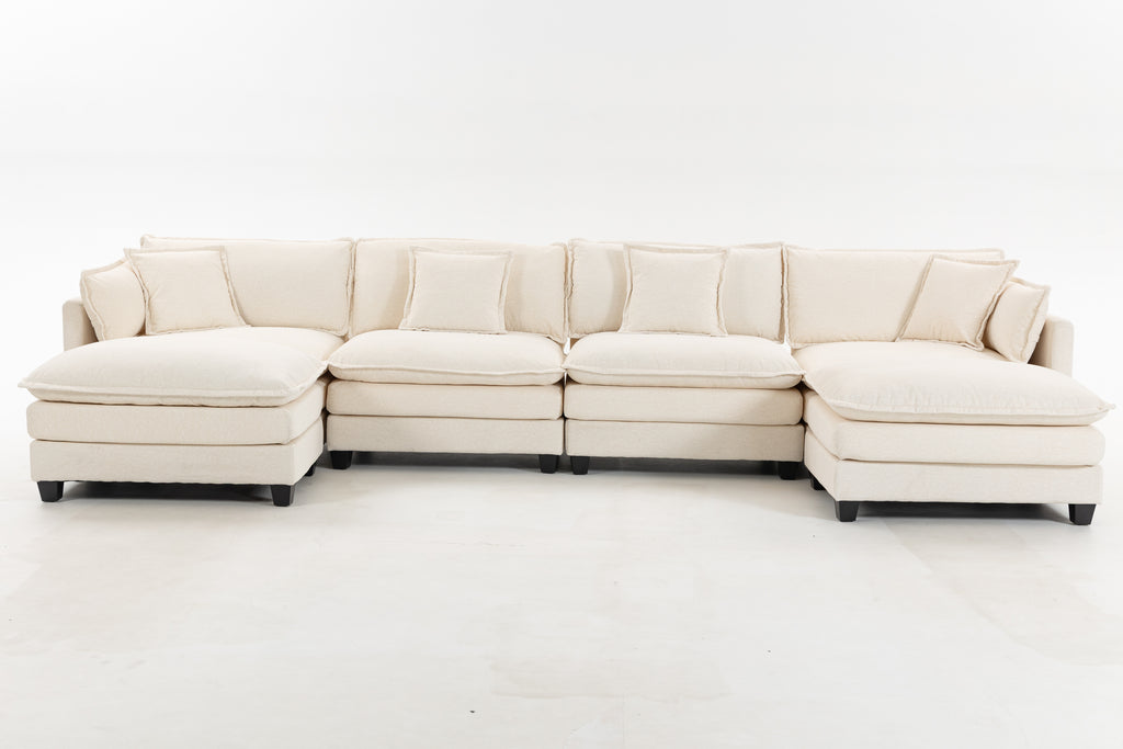 Moderne 4 places avec 2ottoman 149.61" Canapé sectionnel avec oreillers de taille