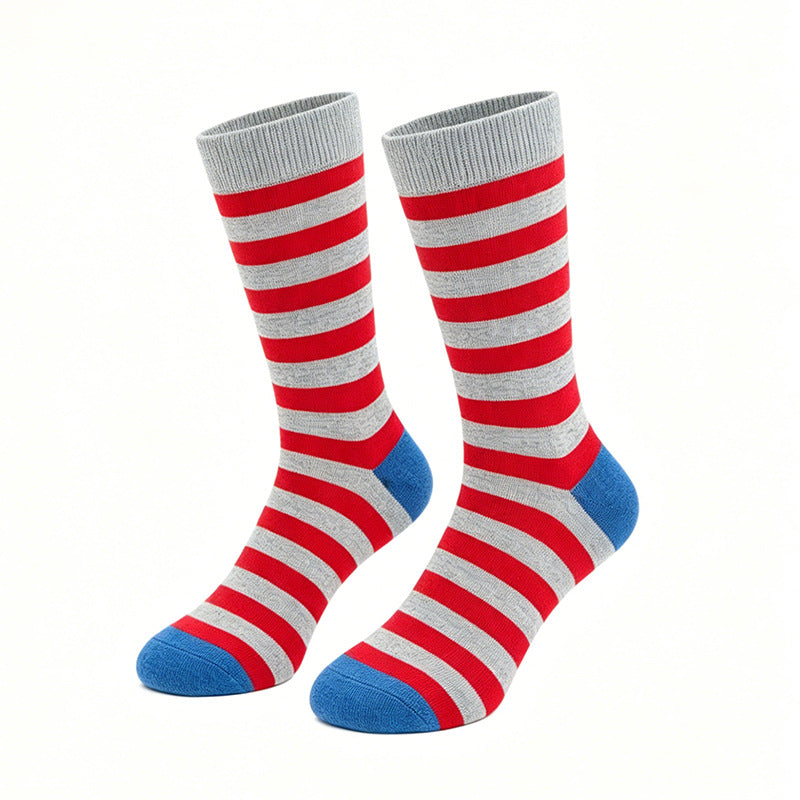 Chaussettes en coton rayé Homme Plus Taille