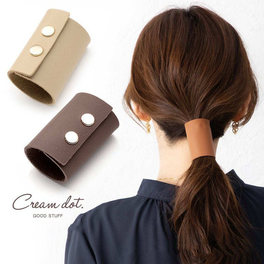 PU Leather Headband Gel Femmes Poneytail Clip Décoration Accessoires de cheveux