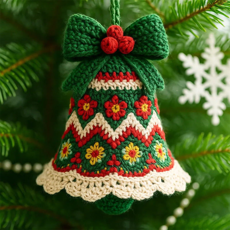 Pendentif de décoration d'arbre de Noël de cloche de Noël 2D plat