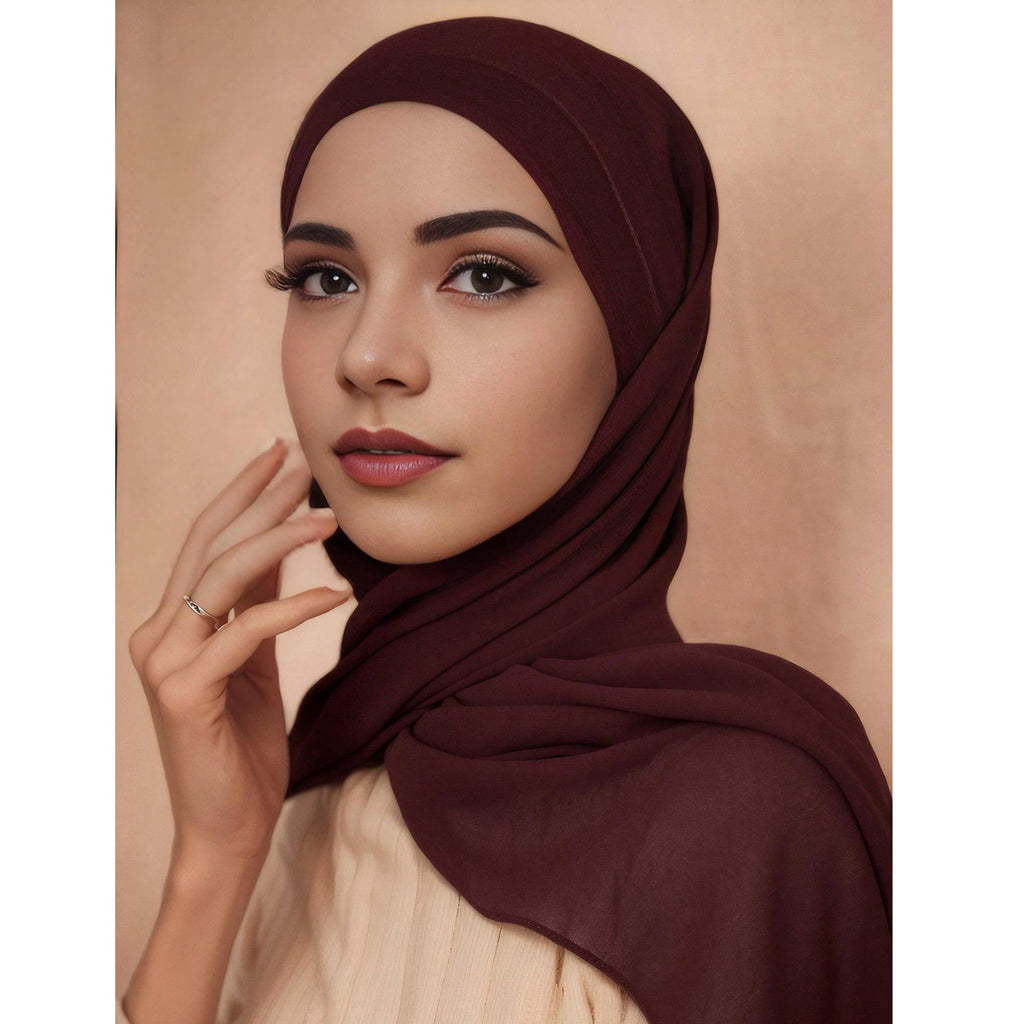Summer Solid-Color Pearl Mousseline Bubble Femmes Headcarf