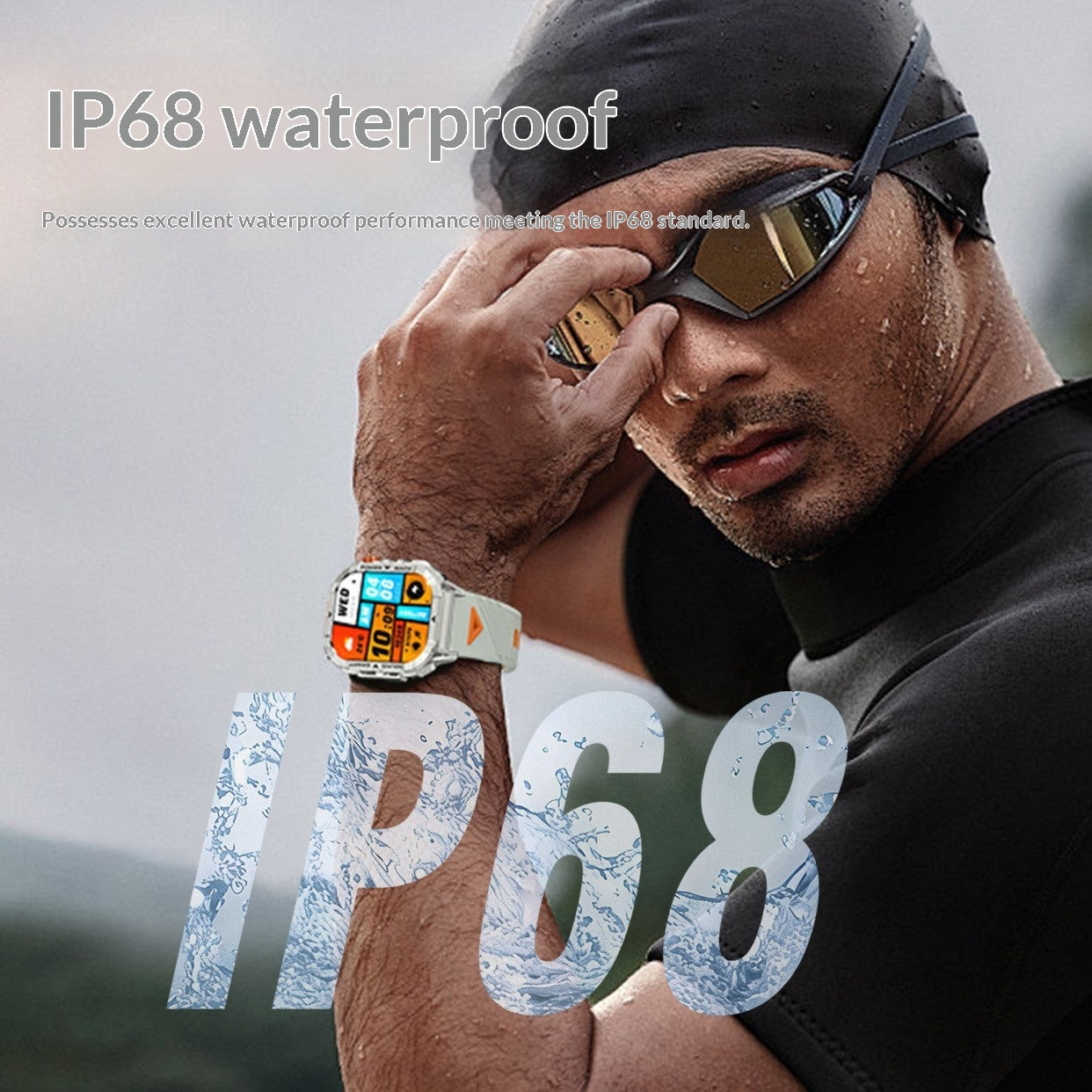 K70A Smartwatch avec surveillance de la fréquence cardiaque et appel Bluetooth