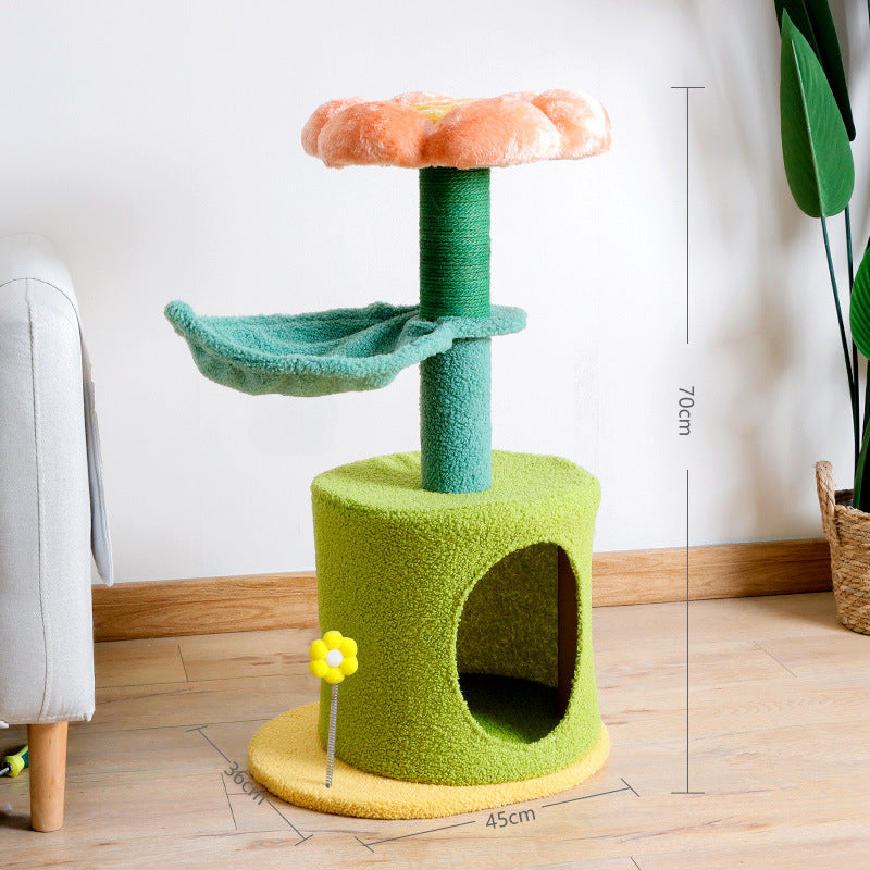 Cadre d'escalade de chat à fleurs sisal