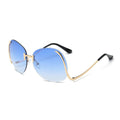 Lunettes de soleil sans cadre à jambe courbée Verres décoratifs