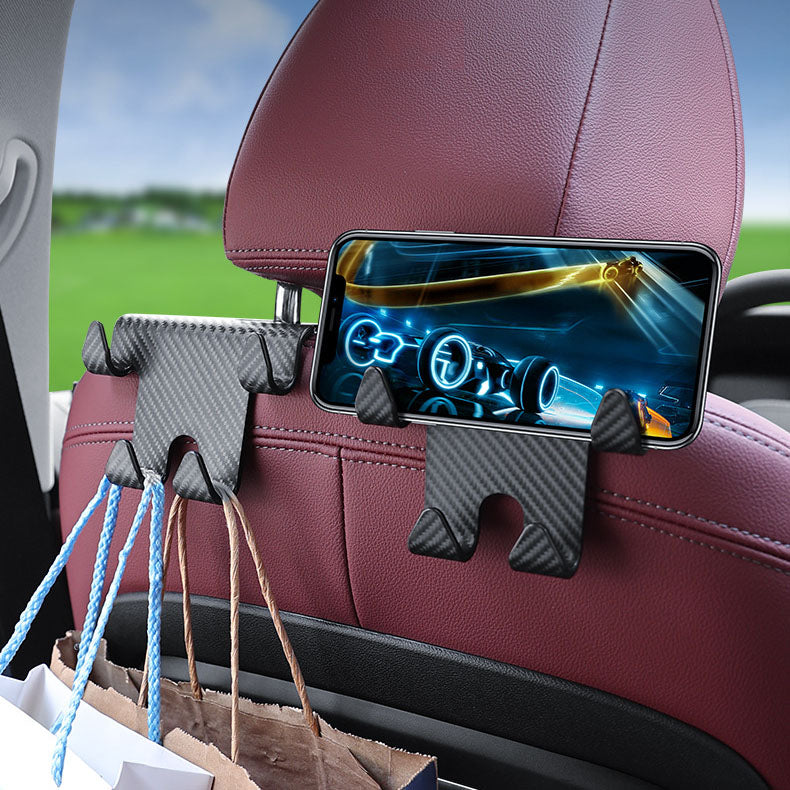 Energy Car Multifonction Hook Carbon Fibre Téléphone mobile Hook Bracket Siège arrière Storag