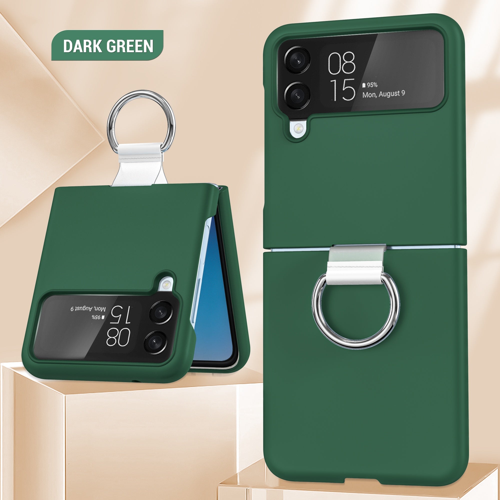 Étui de protection transparent pour bague fixe Galaxy Zflip4