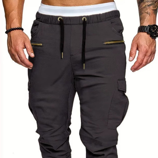 Pantalons de fret occasionnels multi-poches pour hommes avec des menottes