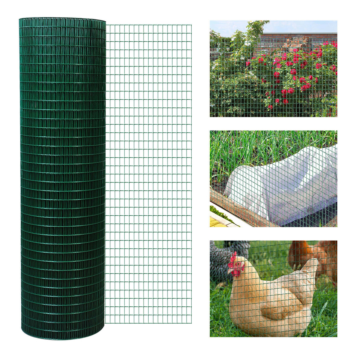 PVC enduit d'acier Poulet Lapin Mesh Fencing Wire Garden Frontière de clôture galvanisée