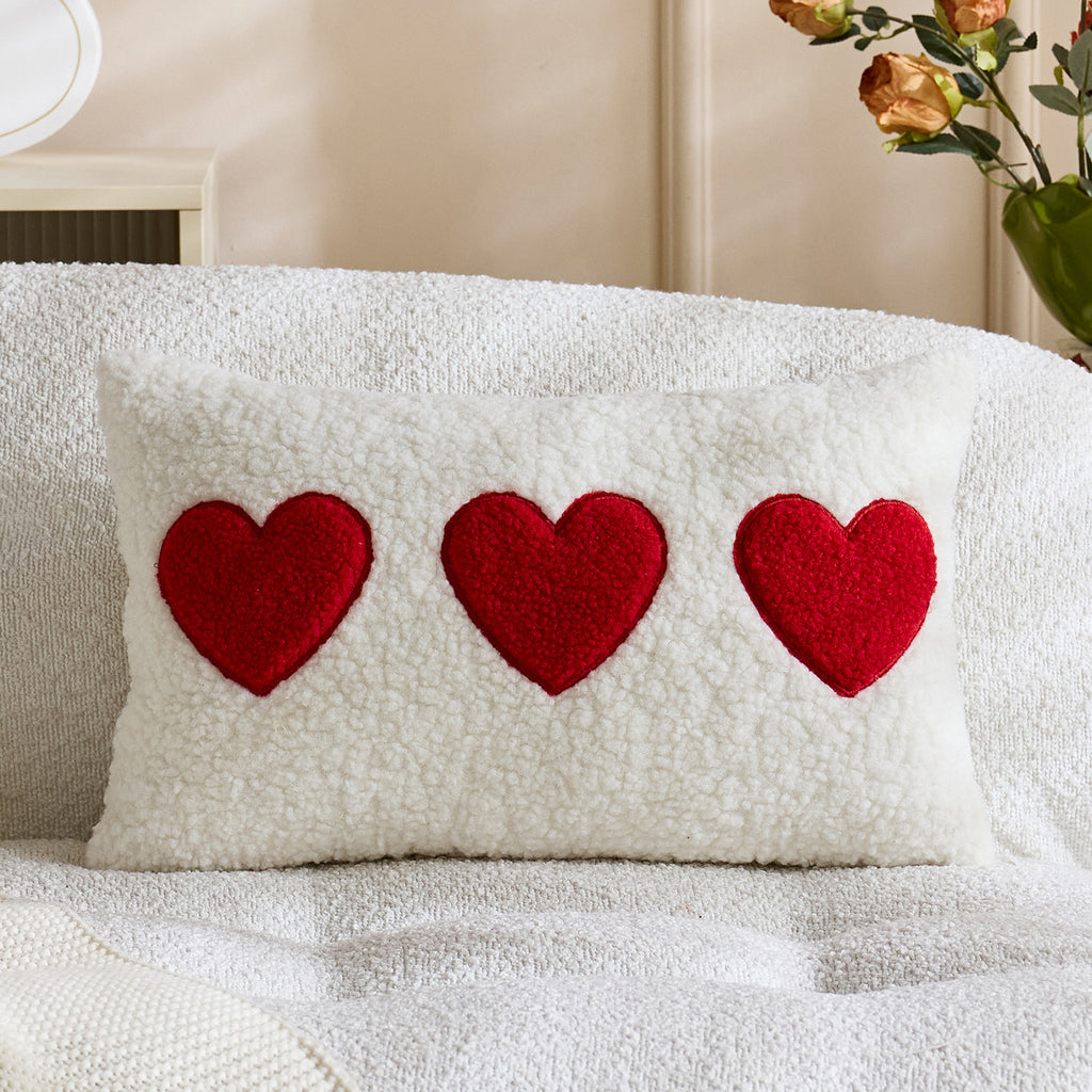 Couverture d'oreiller brodé en peluche