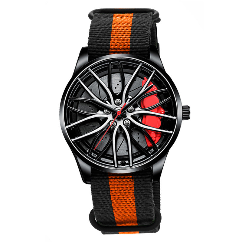 Nylon Roue Hubs Montre Quartz Créative Homme