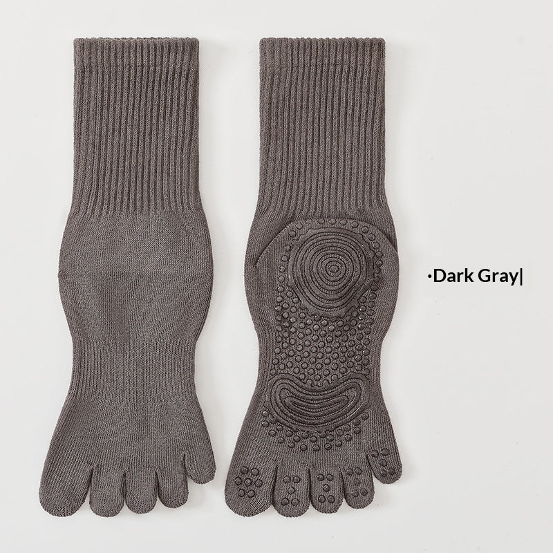 Chaussettes de yoga de printemps d'été à 5 Toe Mid-Calf