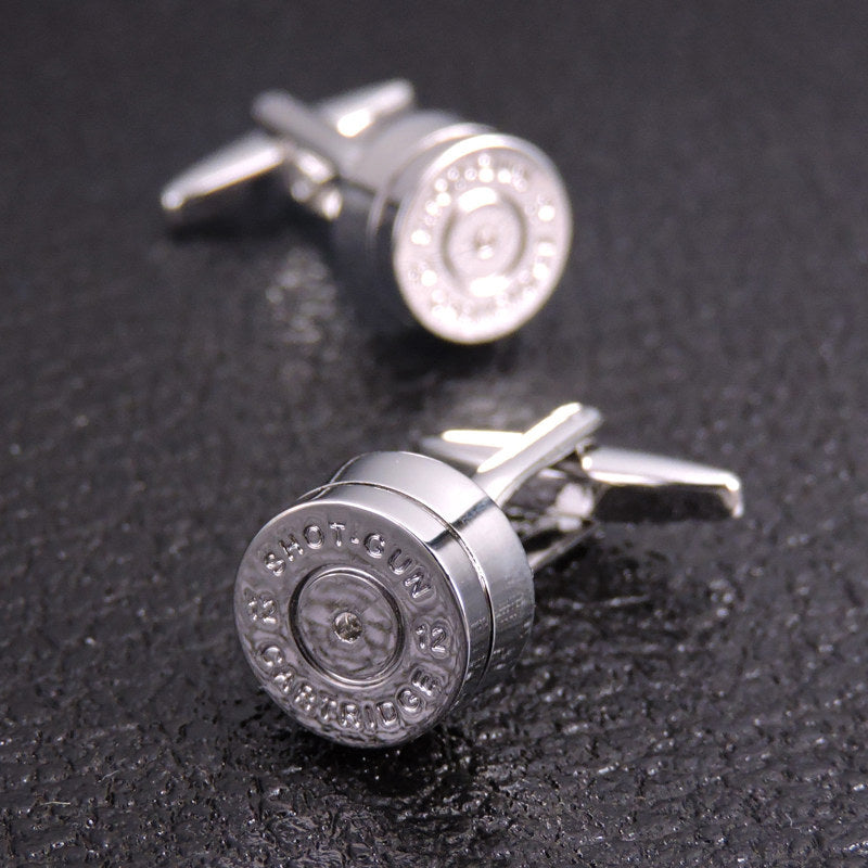 Chemise française plaquée laiton Boutons de manchette argent