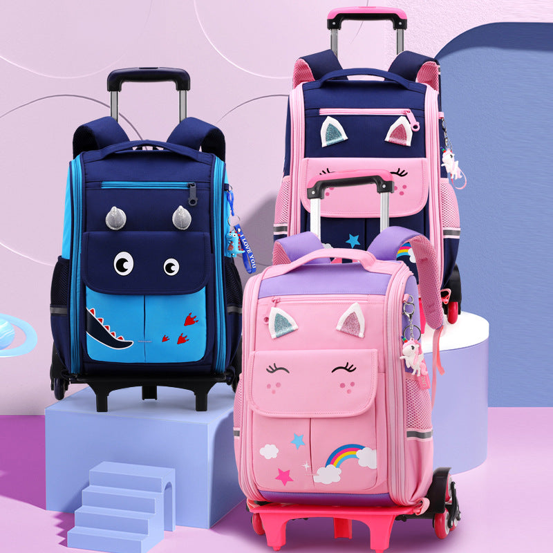 Cartable à roulettes pour fille et garçon, look moderne