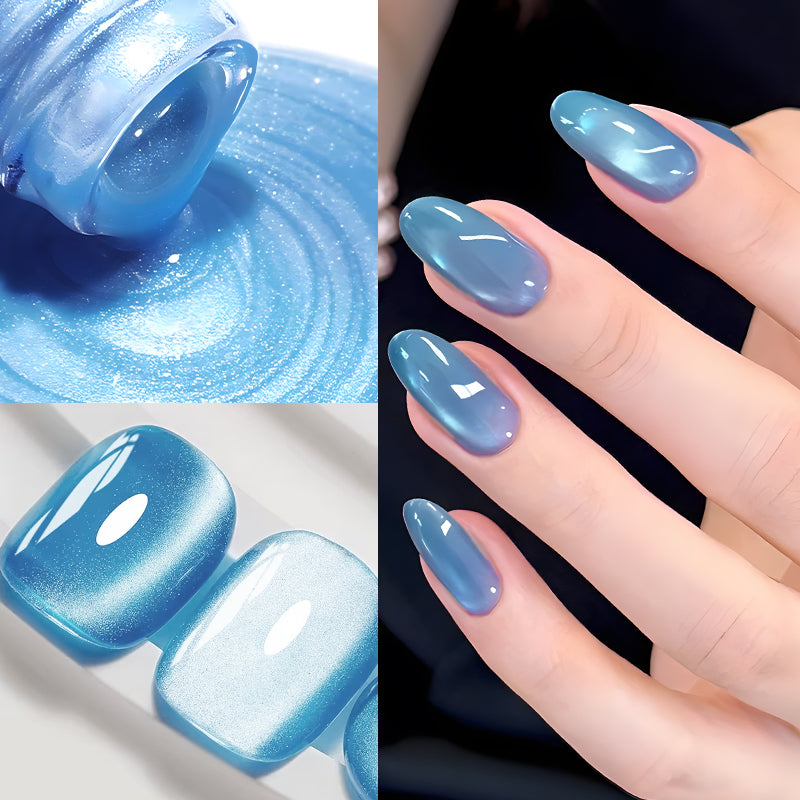 MS RAINBOW AURORA CAT EYE GEL 01 12ML bleu lac Shimmer cristal Chat oeil UV gel de ongles facile M