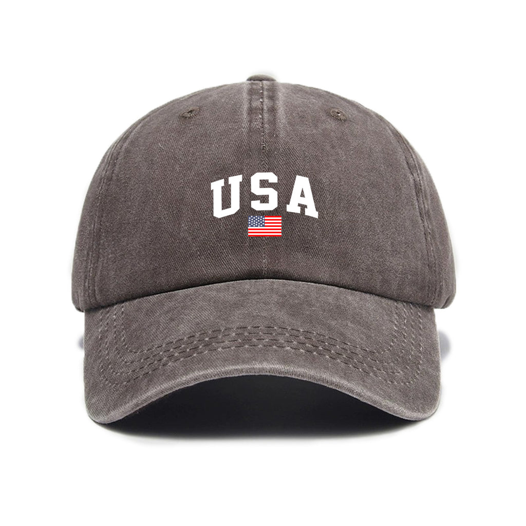 Imprimé lettre Lavé et décontraction Soft-crown Vintage Casquette de baseball