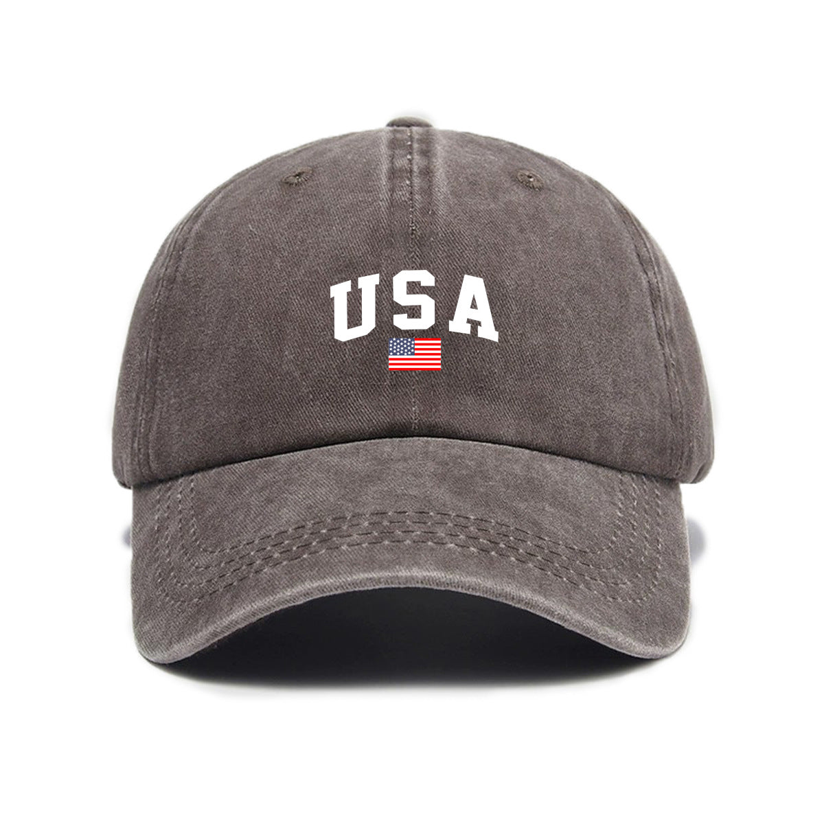 Imprimé lettre Lavé et décontraction Soft-crown Vintage Casquette de baseball