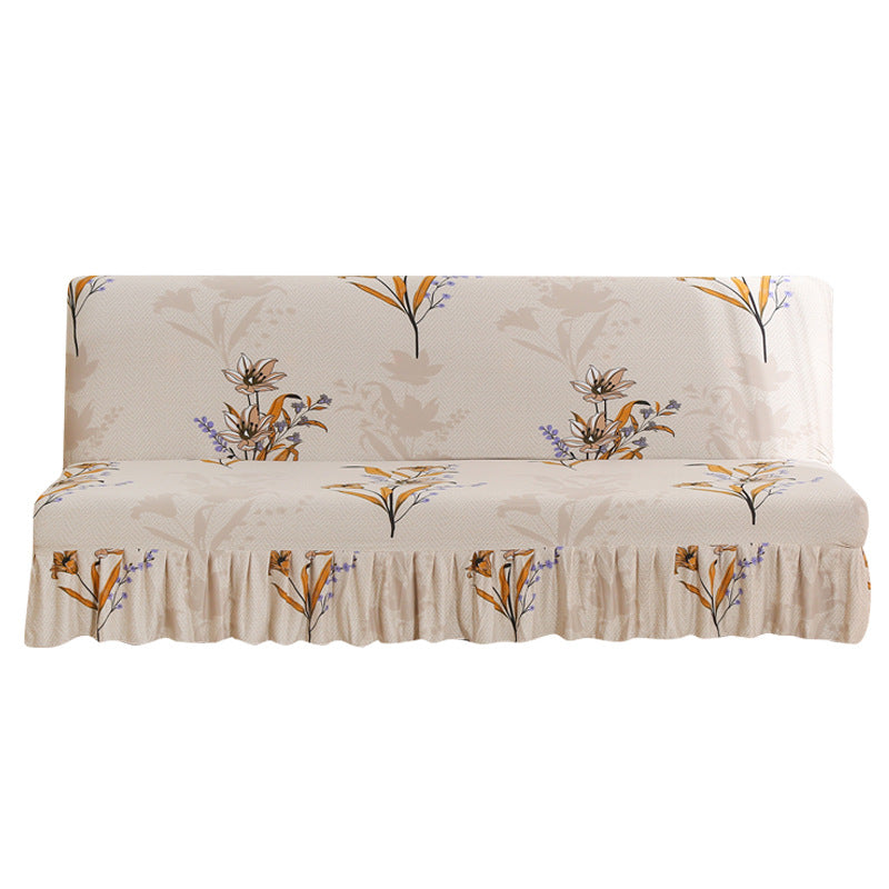 Slipcover stretch pour un lit sans bras encaissant simple simple housse de canapé pliable avec jupe