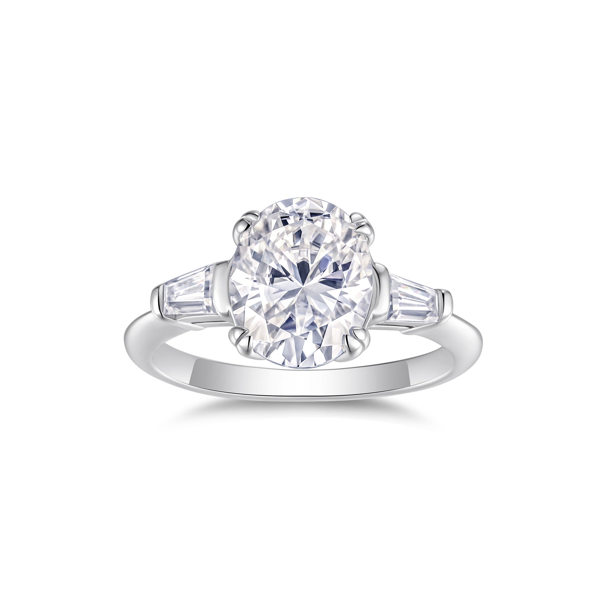 925 Anneau en Argent Sterling avec 3 Carat Ovale Moissanite Stone Élégante Bande de Mariage Femmes L