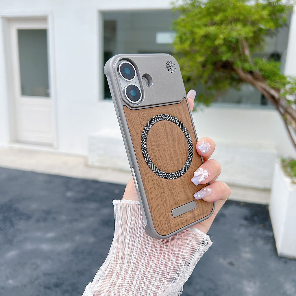 Housse de protection sans cadre pour téléphone en bois de peuplier