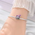 Bracelet de bricolage en cuivre plaqué argent perlé et pendentif