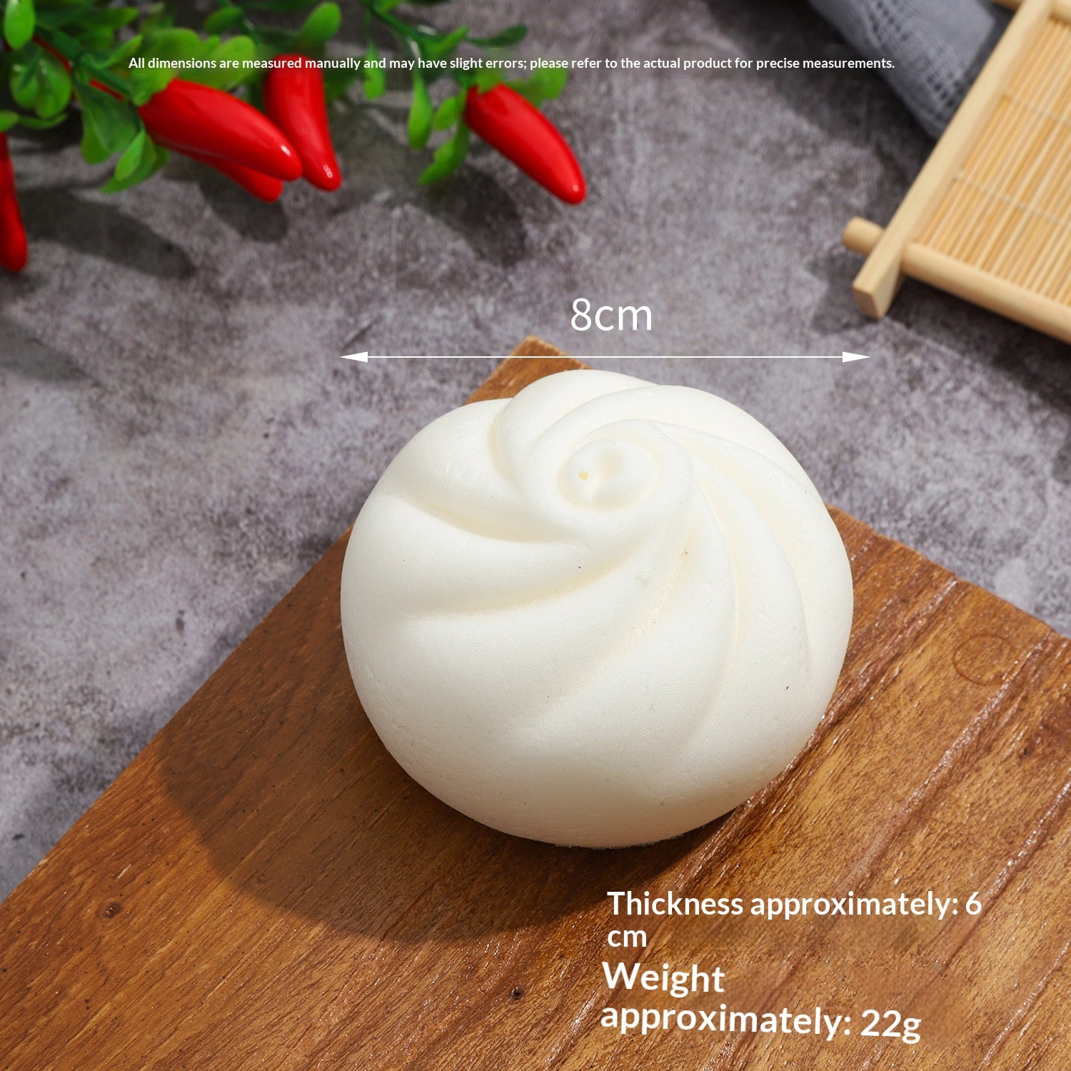 PU Simulation à rebound lent Bun Steamed Bun et Flower Roll Model Props
