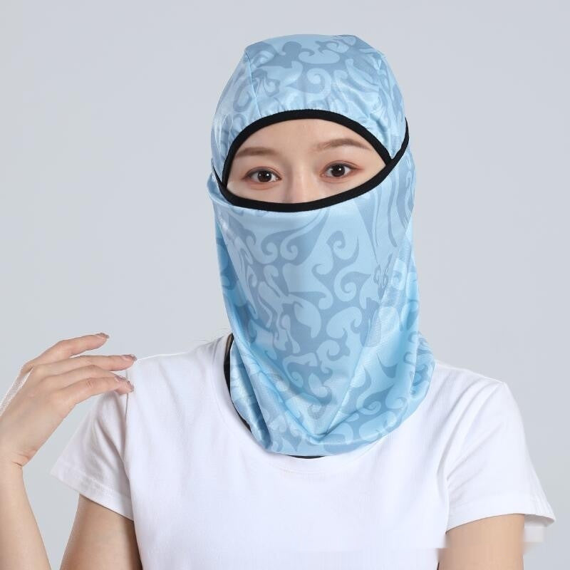 Summer Ice Silk Sun Protection Masque de protection de la tête des hommes Full Face Fishing Sun Protection Scar